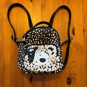 Betsey Johnson Dalmatian Backpack, Black, White BETSEY JOHNSON DALMATIAN KITSCH BLACK WHITE MINI BACKPACK  main image 3